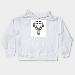 Deer with birds Kids Hoodie